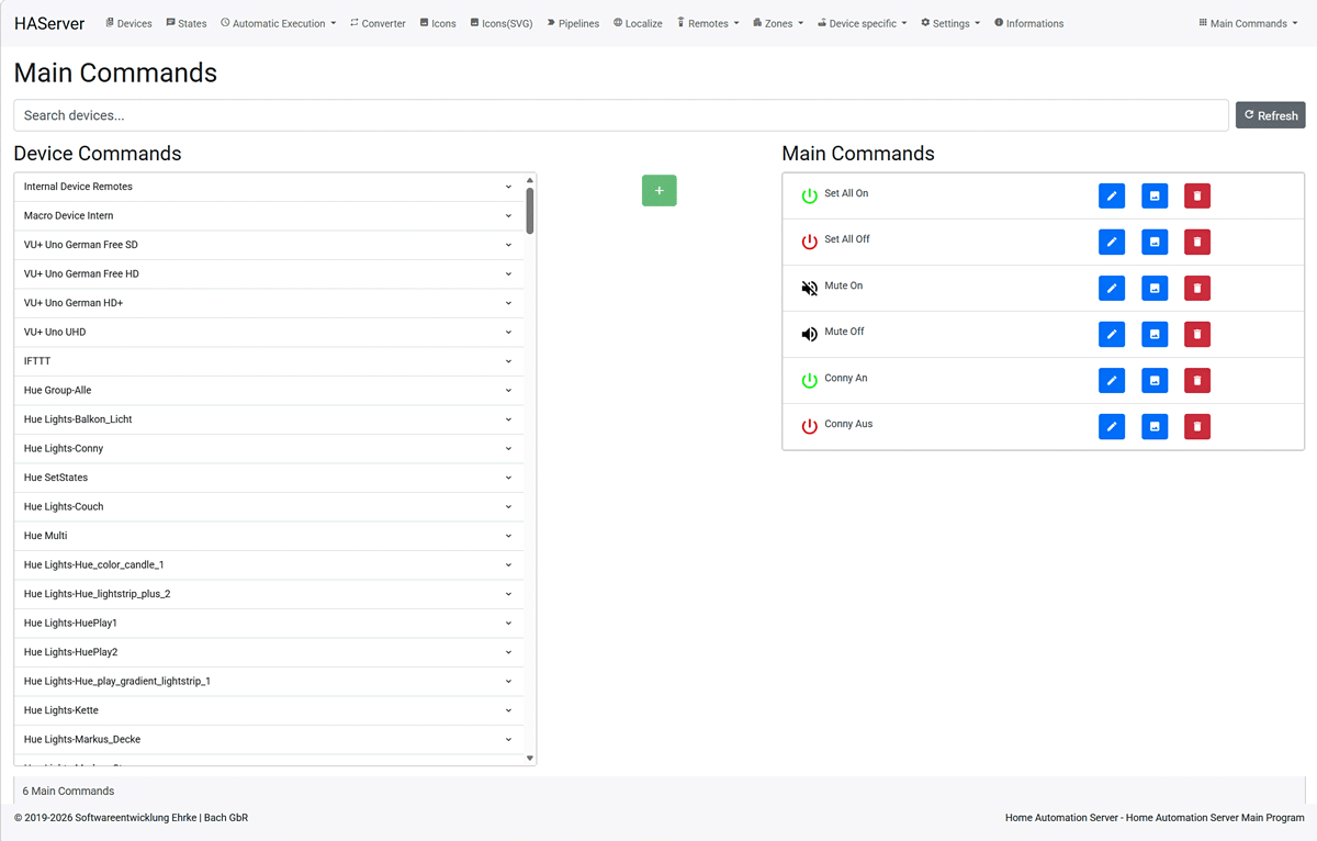 Home Automation - Editor fuer geraeteuebergreifende Kommandos